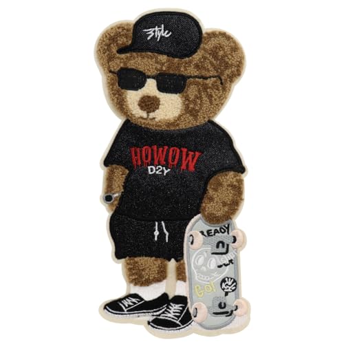 Stickerei-Aufnäher mit Bärenmotiv, geeignet für dekorative Kleidung, Pullover, Heimtextilien, Rucksack-Aufnäher, Applikationszubehör (G) von EMDOMO