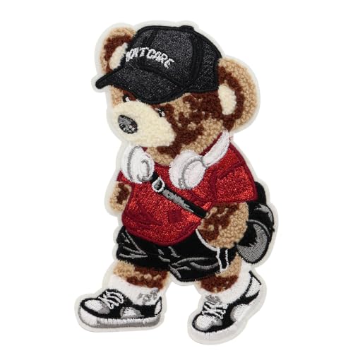 Stickerei-Aufnäher mit Bärenmotiv, geeignet für dekorative Kleidung, Pullover, Heimtextilien, Rucksack-Aufnäher, Applikationszubehör (J) von EMDOMO