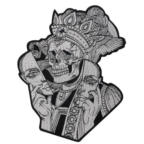 Stickerei-Aufnäher zum Aufbügeln, Motiv: Opernmuster, bestickt, Totenkopf-Applikation, Maske, zum Aufbügeln Stickerei-Aufnäher zum Aufbügeln, Motiv: Opernmuster, bestickt, Totenkopf-Applikation, Maske, zum Aufbügeln von EMDOMO