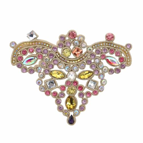 Strass-Diamant-Applikation, Abzeichen, Blumen-Kragen, Brautschärpe, Kleid, Hochzeitsschuhe, Deko-Emblem, Perlen, 2 Stück (C 2 Stück) von EMDOMO