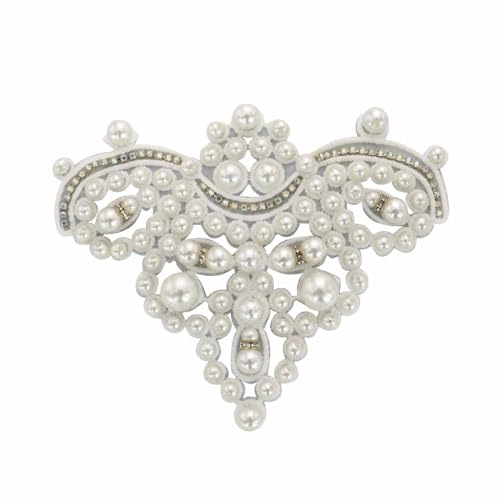 Strass-Diamant-Applikation, Abzeichen, Blumen-Kragen, Brautschärpe, Kleid, Hochzeitsschuhe, Deko-Emblem, Perlen, 2 Stück (E 2 Stück) von EMDOMO