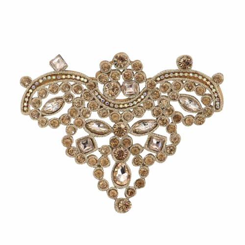 Strass-Diamant-Applikation, Abzeichen, Blumen-Kragen, Brautschärpe, Kleid, Hochzeitsschuhe, Deko-Emblem, Perlen, 2 Stück (F 2 Stück) von EMDOMO