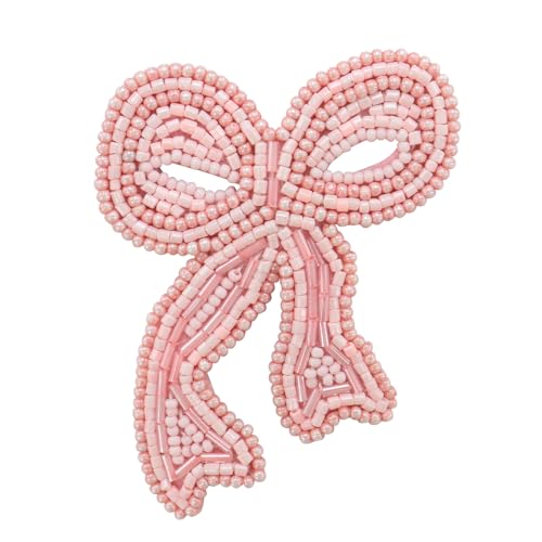 Strass-Schleife zum Aufnähen, Schleife, Perlen, Applikationen, Kristall, dekorativ, DIY, Kleidung, Rucksack, Hut, Tasche, Reparatur-Dekor (E 2 Stück) von EMDOMO