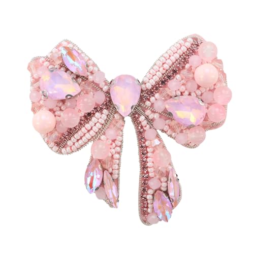 Strass-Schleife zum Aufnähen, Schleife, Perlenapplikationen, Kristall, dekorativ, DIY, Kleidung, Rucksack, Hut, Tasche, Reparatur, Dekor (D, 2 Stück) von EMDOMO