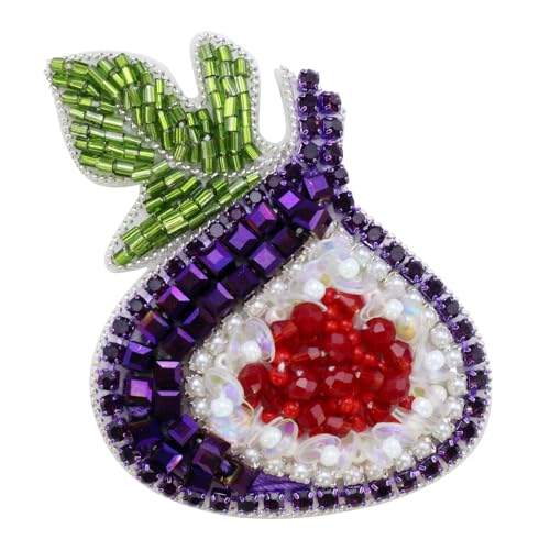 Strass-Zwiebel-Emblem, Perlen, Ananas-Patches für Kleidung, Tasche, Jeans, Näh-Applikation, Zubehör, 2 Stück (A 2 Stück) von EMDOMO