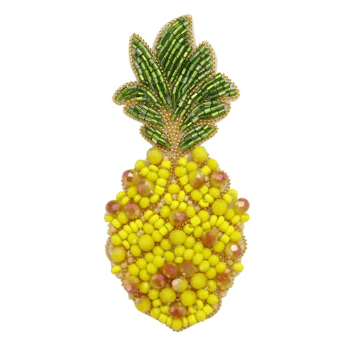 Strass-Zwiebel-Emblem, Perlen, Ananas-Patches für Kleidung, Tasche, Jeans, Näh-Applikation, Zubehör, 2 Stück (B 2 Stück) von EMDOMO
