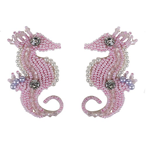 TH895 Handgefertigte rosa Perlen Diamant Seepferdchen-Patches Motiv Abzeichen für T-Shirt-Taschen Kleidungsstücke verziertes Nähzubehör 1pai/2 Stück TH895 Handgefertigte rosa Perlen Diamant Seepferdchen-Patches Motiv Abzeichen für T-Shirt-Taschen Kleidungsstücke verziertes Nähzubehör 1pai/2 Stück von EMDOMO