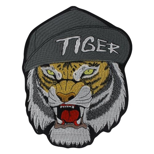 Tiger Patches bestickte Bügelapplikation brüllender Tiger gestreift für Jacke Zubehör von EMDOMO