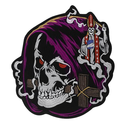 Totenkopf-Aufnäher, Sensenmann, Geist, Gott des Todes, gefährlicher Böser Teufel, Motorrad, Biker, Skelett, Jacke, DIY, Bügelbild, bestickt Totenkopf-Aufnäher, Sensenmann, Geist, Gott des Todes, gefährlicher Böser Teufel, Motorrad, Biker, Skelett, Jacke, DIY, Bügelbild, bestickt von EMDOMO