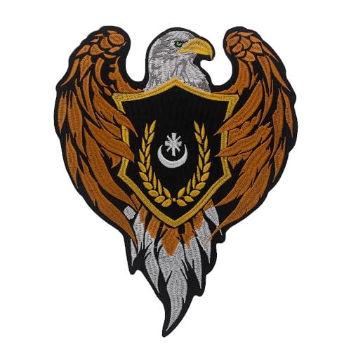 EMDOMO Weißkopfseeadler bestickter Aufnäher zum Aufbügeln, Adler Patch, große Freiheit, Adler, Punk-Abzeichen, Stickerei, Applikation, DIY für Jacke, Jeans EMDOMO Weißkopfseeadler bestickter Aufnäher zum Aufbügeln, Adler Patch, große Freiheit, Adler, Punk-Abzeichen, Stickerei, Applikation, DIY für Jacke, Jeans von EMDOMO