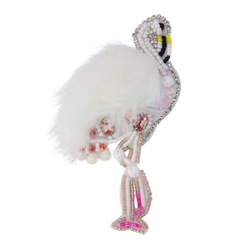 Zarte bestickte Aufnäher, niedliche Vögel, Katze, Kaninchen, Pelz, Aufnäher zum Aufnähen, individuelle Rucksack-Patches, Perlenapplikation, 2 Stück (J) von EMDOMO