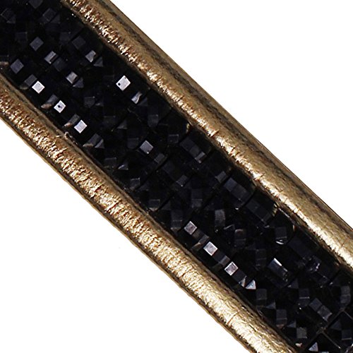 Zierband mit Strasssteinen, zum Aufbügeln, 4,5 m lang, Schwarz / goldfarben Zierband mit Strasssteinen, zum Aufbügeln, 4,5 m lang, Schwarz / goldfarben von EMDOMO