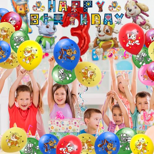 Geburtstagsballons Ballonbanner, Geburtstags Dekorationen Kinder Dekorations Set, Dekorationen für Jungen, Dekorationen für Kinder Geburtstage 3 Jahre von EMHTHME