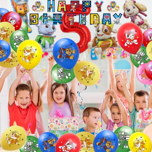 Geburtstagsballons Ballonbanner, Geburtstags Dekorationen Kinder Dekorations Set, Dekorationen für Jungen, Dekorationen für Kinder Geburtstage 5 Jahre von EMHTHME