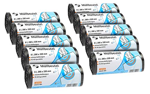 10er SET DEISS 44901 - UNIVERSAL PLUS - 6 Liter Abfallsäcke GRAU - 50 Stk. je Rolle/Recycling-HDPE/Emil Deiss/Müllbeutel 10er SET DEISS 44901 - UNIVERSAL PLUS - 6 Liter Abfallsäcke GRAU - 50 Stk. je Rolle/Recycling-HDPE/Emil Deiss/Müllbeutel von EMIL DEISS KG