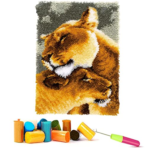 EMISTEM Knüpfhaken-Sets für Erwachsene,DIY Knüpfhaken Teppich-Kits für Kinder, Häkelset für Anfänger, Teppichherstellungs-Kits mit bedruckter Leinwand, Geschenkverpackung. Löwenmuster (38.1x53.3 cm) EMISTEM Knüpfhaken-Sets für Erwachsene,DIY Knüpfhaken Teppich-Kits für Kinder, Häkelset für Anfänger, Teppichherstellungs-Kits mit bedruckter Leinwand, Geschenkverpackung. Löwenmuster (38.1x53.3 cm) von EMISTEM