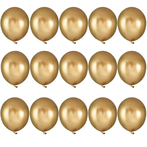 Luftballons Gold Metallic Set, 15 Stück Gold Chrom Glänzend Hochzeitsballons Goldene Helium Ballons 12 Zoll Luftballons für Geburtstag, Hochzeit, Babyparty, Dekoration, Geschäftstätigkeit von EMITUOFO