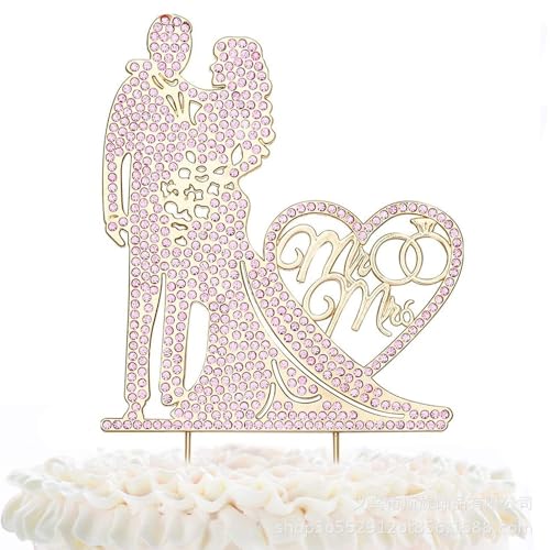 1 Stück Cake Topper Hochzeit Tortenstecker,Torten Tortendeko mit Strass Deko Mr & Mrs,Cake Topper Hochzeit Personalisiert,Hochzeitstorte Topper Deco,Für Verlobung Party von EMMALOUISESMITH