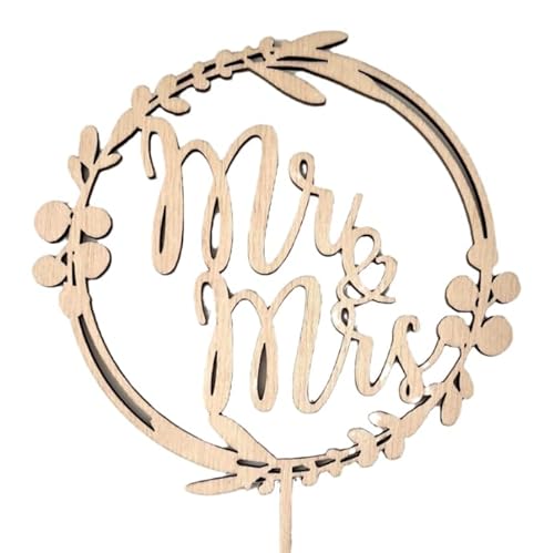 5 Stück Holz Cake Topper,Mr & Mrs Deko Hochzeitstorte Weiß Hochzeit,Tortendeko Hochzeit,Mr und Mrs Tortenstecker,Hochzeitstorte Topper,Kuchendeko für Verlobung Antrag von EMMALOUISESMITH