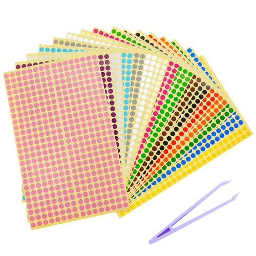 6528 Stk.Colored Dot Stickers Bunt Klebepunkte Aufkleber Rund Markierungspunkte Punkte Aufkleber für Büro Schule Kalender (16 Farbe, 6mm) von EMMALOUISESMITH