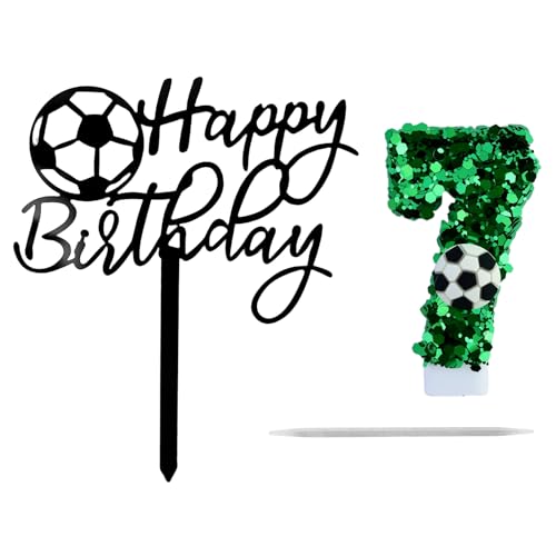 Geburtstagskerzen Zahlen, Kerzen Geburtstag 7, Geburtstag fussball mit Grüne Pailletten für Kinder, Jungen Mädchen, Geburtstagsdeko, tortendeko Party, Jubiläum Geburtstagskerzen Zahlen, Kerzen Geburtstag 7, Geburtstag fussball mit Grüne Pailletten für Kinder, Jungen Mädchen, Geburtstagsdeko, tortendeko Party, Jubiläum von EMMALOUISESMITH