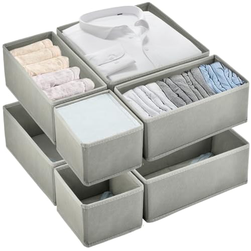 EMNIMQ 8PCS Sockenbox Schubladen Organizer Unterhosen Organizer Schubladen Sortierboxen Kleiderschrank Schrankorganizer Cupboard Drawer Separator Gürtel Organizer Schubladen for Socks, Ties, Bras von EMNIMQ