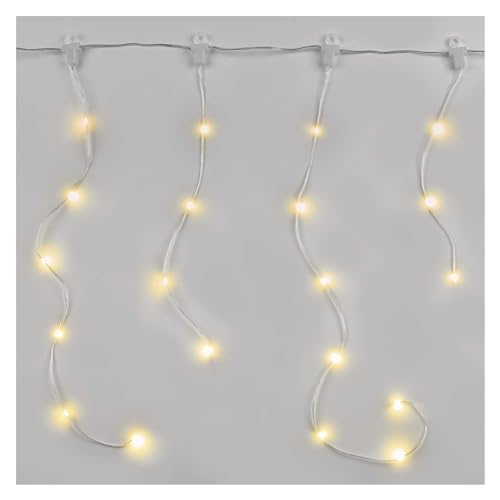 EMOS LED-Eisregen Lichterkette, 100 LEDs Drop Lichterkette, 7,2m lange Weihnachtslichterkette + 5m Zuleitung inkl. Netzteil, 8 Lichtmodi für Partys, Weihnachten, IP44 für Innen und Außen, warmweiß von EMOS