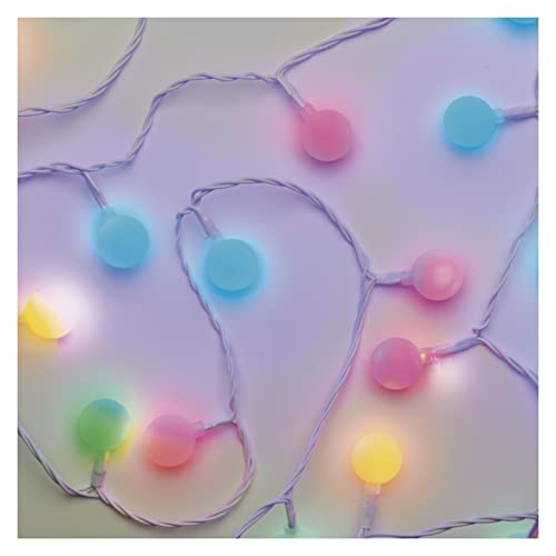EMOS LED-Lichterkette Cherry bunt für Innen und Außen, 4m lange Weihnachtslichterkette mit 40 LEDs in Kugelform 2,5cm, 6h Timer, Netzteil und Transformator, für Partys, Weihnachten, Deko EMOS LED-Lichterkette Cherry bunt für Innen und Außen, 4m lange Weihnachtslichterkette mit 40 LEDs in Kugelform 2,5cm, 6h Timer, Netzteil und Transformator, für Partys, Weihnachten, Deko von EMOS