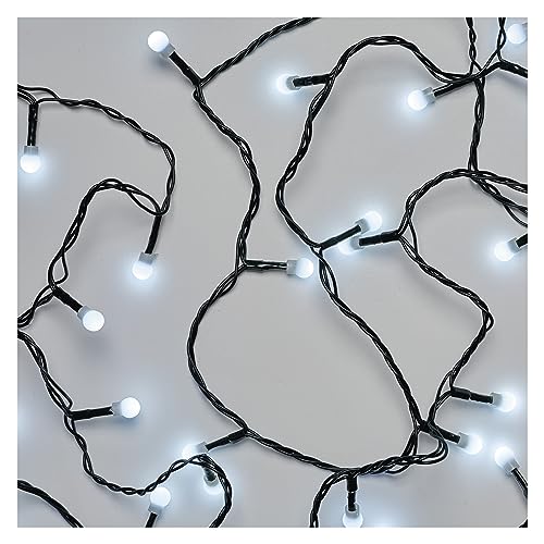 EMOS LED-Lichterkette Cherry kaltweiß für Innen und Außen, 20m lange Weihnachtslichterkette mit 200 LEDs in Kugelform Ø 1 cm, 8 Lichtmodi, Netzteil und Transformator, für Partys, Weihnachten, Deko von EMOS