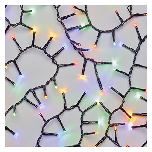 EMOS LED-Lichterkette Multicolor für Innen und Außen, 12m lange Cluster Weihnachtslichterkette IP44 mit 600 bunten LEDs + 5m Zuleitung und Netzteil, 6 h Timer Funktion, für Party, Weihnachten, Deko EMOS LED-Lichterkette Multicolor für Innen und Außen, 12m lange Cluster Weihnachtslichterkette IP44 mit 600 bunten LEDs + 5m Zuleitung und Netzteil, 6 h Timer Funktion, für Party, Weihnachten, Deko von EMOS