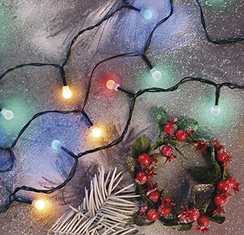 EMOS LED-Lichterkette bunt für Innen und Außen, 20m lange Weihnachtslichterkette mit 200 LEDs in Kugelform, 6 Stunden Timer Funktion, Netzteil und Transformator, für Partys, Weihnachten, Deko EMOS LED-Lichterkette bunt für Innen und Außen, 20m lange Weihnachtslichterkette mit 200 LEDs in Kugelform, 6 Stunden Timer Funktion, Netzteil und Transformator, für Partys, Weihnachten, Deko von EMOS