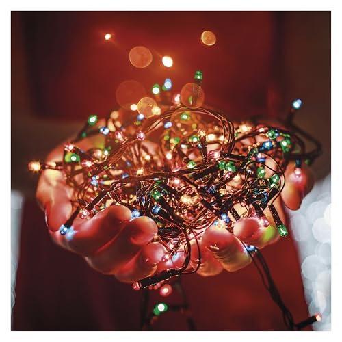 EMOS LED-Lichterkette bunt für Innen und Außen, 50m lange IP44 Multicolor Weihnachtslichterkette mit 500 LEDs + 5m Zuleitung und Netzteil, 8 Modi und 6h Timer Funktion, für Party, Weihnachten, Deko von EMOS