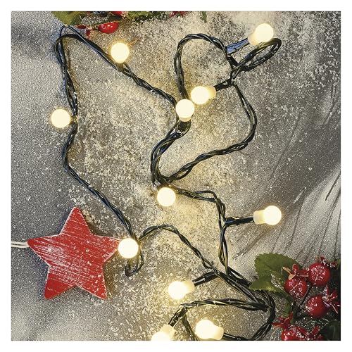 EMOS LED-Lichterkette warmweiß für Innen und Außen, 20m lange Weihnachtslichterkette mit 200 LEDs in Kugelform, 6 Stunden Timer Funktion, Netzteil und Transformator, für Partys, Weihnachten, Deko EMOS LED-Lichterkette warmweiß für Innen und Außen, 20m lange Weihnachtslichterkette mit 200 LEDs in Kugelform, 6 Stunden Timer Funktion, Netzteil und Transformator, für Partys, Weihnachten, Deko von EMOS