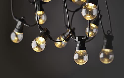 EMOS LED-Lichterkette warmweiß für Innen und Außen, 5m lange Partylichterkette mit 10 transparenten LED Glühbirnen in Kugelform, IP44, für Partys, Weihnachten, Deko, DCPW02, Warmweiss von EMOS
