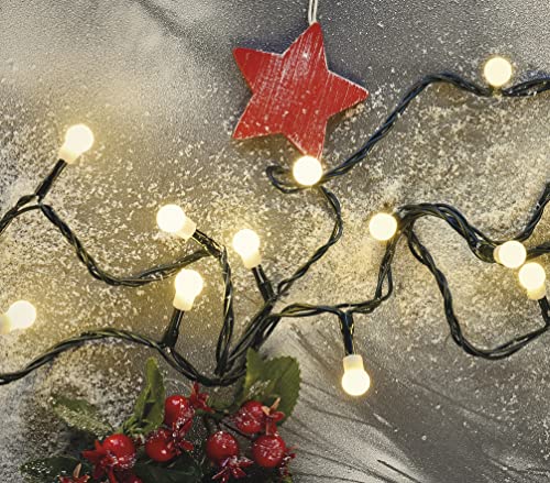 EMOS LED-Lichterkette warmweiß für Innen und Außen, 8m lange Weihnachtslichterkette mit 80 LEDs in Kugelform, 6 Stunden Timer Funktion, Netzteil und Transformator, für Partys, Weihnachten, Deko EMOS LED-Lichterkette warmweiß für Innen und Außen, 8m lange Weihnachtslichterkette mit 80 LEDs in Kugelform, 6 Stunden Timer Funktion, Netzteil und Transformator, für Partys, Weihnachten, Deko von EMOS