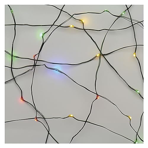 EMOS Multicolor Nano-Lichterkette für Innen und Außen (IP44), 7,5m lange LED-Weihnachtslichterkette NANO für Partys, Weihnachten, 6 Stunden Timer Funktion, Netzteil und Transformator, grünes Kabel von EMOS