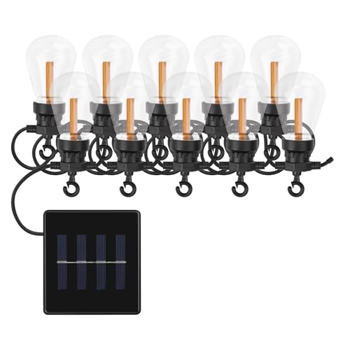 EMOS Vintage Party-Lichterkette mit Solarpanel 4,5m, 10 LED-Glühbirnen im Retro-Design für Außen, Wetterfeste Vintage-Beleuchtung für Garten, Party, Balkon - Warmweiß - Solarbetrieb (NiMH, 800 mAh) von EMOS