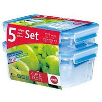 emsa Frischhaltedosen-Set CLIP & CLOSE transparent 0,15/0,2/0,55/1,0/3,7 l, 1 Set von EMSA