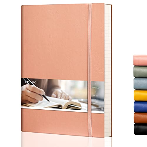 EMSHOI B5 Notizbuch, liniert, 19 x 25 cm, großes Leder-Tagebuch mit Haftnotizen, 204 nummerierte Seiten, 100 g/m², liniertes Papier, Rückentasche, Softcover, Rosa EMSHOI B5 Notizbuch, liniert, 19 x 25 cm, großes Leder-Tagebuch mit Haftnotizen, 204 nummerierte Seiten, 100 g/m², liniertes Papier, Rückentasche, Softcover, Rosa von EMSHOI