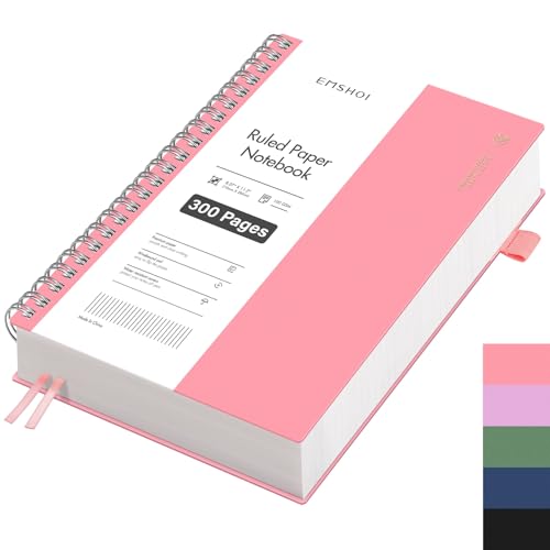 EMSHOI A4 Notizbuch, Collegeblock A4 Liniert, Notizblock 300 Seiten /150 Blatt Zum Schreiben, 100 GSM Papier, PVC Hardcover, für Arbeit Büro Schule 21.5 x 27.9 cm - Rosa EMSHOI A4 Notizbuch, Collegeblock A4 Liniert, Notizblock 300 Seiten /150 Blatt Zum Schreiben, 100 GSM Papier, PVC Hardcover, für Arbeit Büro Schule 21.5 x 27.9 cm - Rosa von EMSHOI