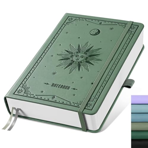 EMSHOI Notizbuch A5 Kariert, Notizblock, Hardcover Leder 320 Seiten mit 1 Innentasche, 100gsm Kariertes Papier, für Frauen Männer Büro Schule Arbeit Tagebuch, 14.5 x 21cm - Hellgrün EMSHOI Notizbuch A5 Kariert, Notizblock, Hardcover Leder 320 Seiten mit 1 Innentasche, 100gsm Kariertes Papier, für Frauen Männer Büro Schule Arbeit Tagebuch, 14.5 x 21cm - Hellgrün von EMSHOI