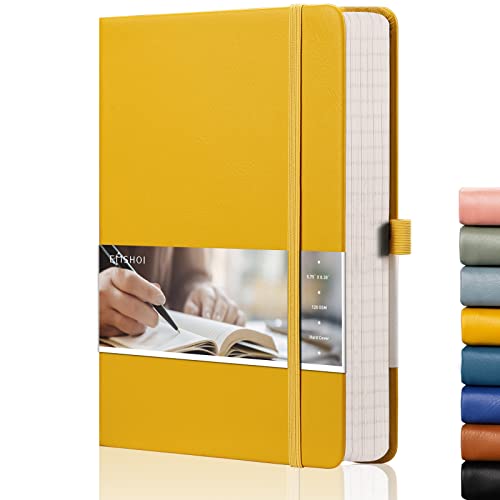 EMSHOI Notizbuch aus Millimeterpapier, A5, 21,4 x 14,5 cm, Hardcover, dickes Tagebuch mit Haftnotizen, 256 Seiten, 120 g/m² kariertes Papier, Rückentasche, veganes Leder, Notizblock für Grafiken – EMSHOI Notizbuch aus Millimeterpapier, A5, 21,4 x 14,5 cm, Hardcover, dickes Tagebuch mit Haftnotizen, 256 Seiten, 120 g/m² kariertes Papier, Rückentasche, veganes Leder, Notizblock für Grafiken – von EMSHOI