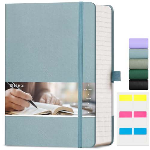 EMSHOI Notizbuch mit 400 Seiten, A5, liniertes Tagebuch, 100 g/m² dicker Notizblock, Hardcover, veganes Leder, liniert, für Damen, Herren, Arbeit, Schule, Büro, Schreiben, Haftnotizen, 14,5 x 21 cm, EMSHOI Notizbuch mit 400 Seiten, A5, liniertes Tagebuch, 100 g/m² dicker Notizblock, Hardcover, veganes Leder, liniert, für Damen, Herren, Arbeit, Schule, Büro, Schreiben, Haftnotizen, 14,5 x 21 cm, von EMSHOI