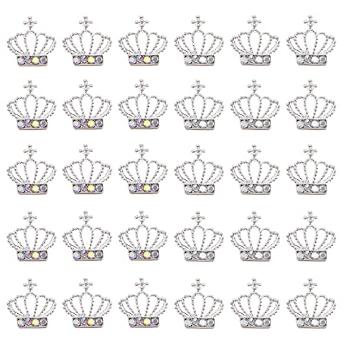 EMSea 30 Stück 3D-Kronen-Nagelkunst, glänzende Strasssteine, Dekorationen, Krone, Nagel-Charms, Ornamente für Frauen, Mädchen, Salon, Zuhause, DIY, Nageldesign, Nagelkunst, Zubehör, mehrfarbig EMSea 30 Stück 3D-Kronen-Nagelkunst, glänzende Strasssteine, Dekorationen, Krone, Nagel-Charms, Ornamente für Frauen, Mädchen, Salon, Zuhause, DIY, Nageldesign, Nagelkunst, Zubehör, mehrfarbig von EMSea