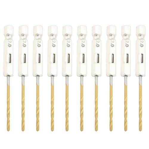 EMSea 10 Stück 2mm Sechskantschaft Bohrer Bits 1/4 Zoll Sechskantschaft Spiralbohrer Hochgeschwindigkeitsstahl Bohrer Set für Glas Holz Edelstahl Metall Kunststoff EMSea 10 Stück 2mm Sechskantschaft Bohrer Bits 1/4 Zoll Sechskantschaft Spiralbohrer Hochgeschwindigkeitsstahl Bohrer Set für Glas Holz Edelstahl Metall Kunststoff von EMSea