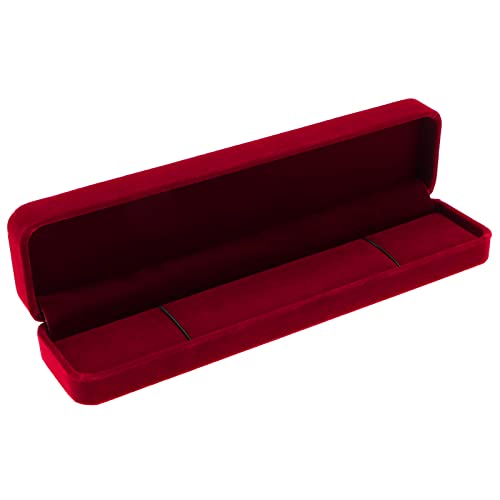 EMSea Halskette Display Box Rechteck Samt Halskette Schmuckschatulle Schmuck Organizer Box Dekorative Accessoires für Frauen Dame Mädchen Hochzeit Rot von EMSea