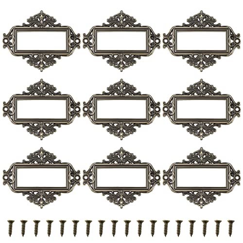 EMSea 24 Stück Vintage Etikettenhalter aus Metall, Rahmen aus Zinklegierung, Etikettenhalter, Retro-Karte, dekorativ, mit Schrauben, Dekoration für Schränke, Bronze EMSea 24 Stück Vintage Etikettenhalter aus Metall, Rahmen aus Zinklegierung, Etikettenhalter, Retro-Karte, dekorativ, mit Schrauben, Dekoration für Schränke, Bronze von EMSea