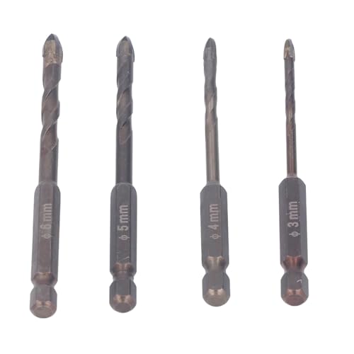 4-teiliges Glasbohrer-Set, Mauerwerksbohrer, 3 Mm, 4 Mm, 5 Mm, 6 Mm, Betonbohrer-Set Fliesen, Schiefer, Glas, Kunststoff, Perforation 4-teiliges Glasbohrer-Set, Mauerwerksbohrer, 3 Mm, 4 Mm, 5 Mm, 6 Mm, Betonbohrer-Set Fliesen, Schiefer, Glas, Kunststoff, Perforation von EMUKOEP