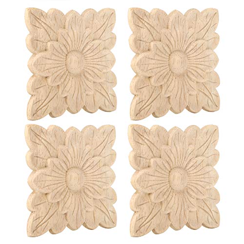 EMUKOEP 4 Ungerührtes Blumenmuster, Geschnitzte Applikationen, Möbeldekoration, Accessoires Gartentüren von EMUKOEP