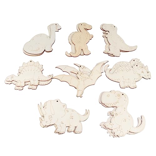 EMUKOEP Dinosaurierholzschnitte ohne Ende (Gemischter Dinosaurier mit Loch, 10 m Hanfseil, 16) von EMUKOEP
